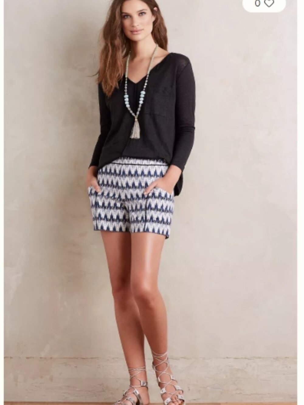 Like New! CARTONNIER by Anthropologie Larimar Shorts Blue Motif Size 8